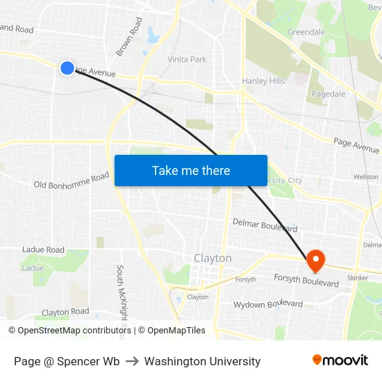 Page @ Spencer Wb to Washington University map