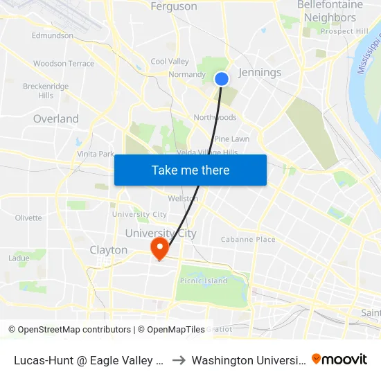 Lucas-Hunt @ Eagle Valley Sb to Washington University map