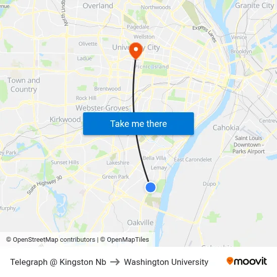 Telegraph @ Kingston Nb to Washington University map