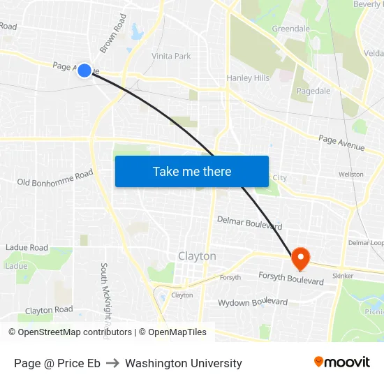 Page @ Price Eb to Washington University map