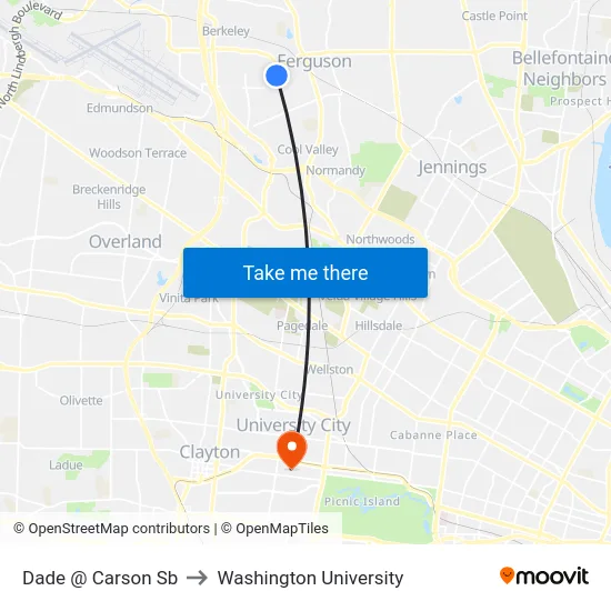 Dade @ Carson Sb to Washington University map