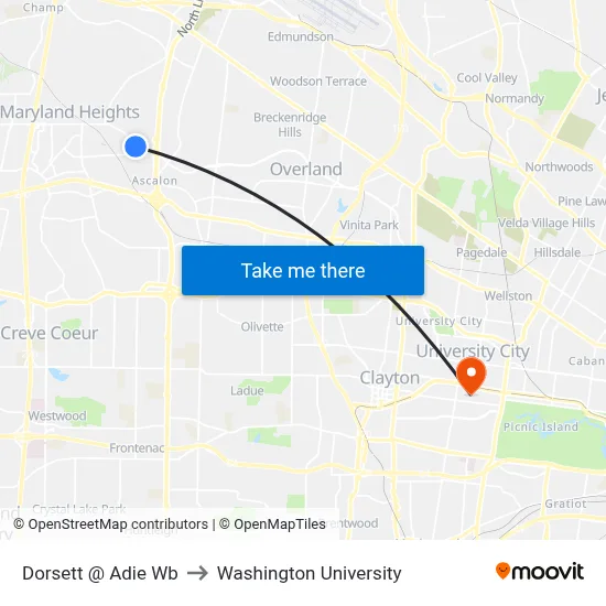 Dorsett @ Adie Wb to Washington University map