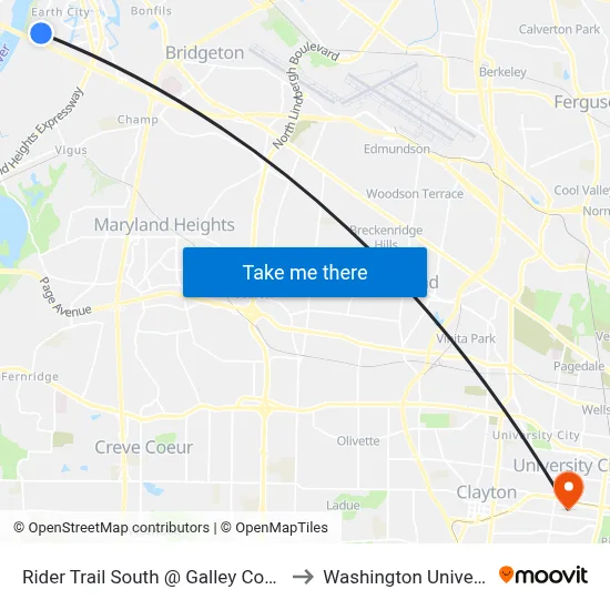 Rider Trail South @ Galley Court Eb to Washington University map