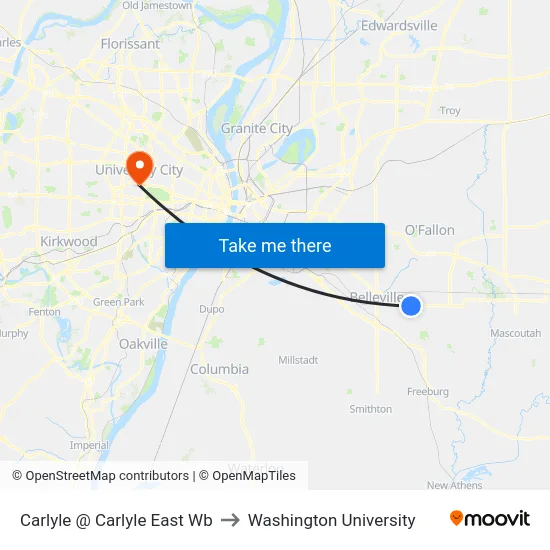 Carlyle @ Carlyle East Wb to Washington University map