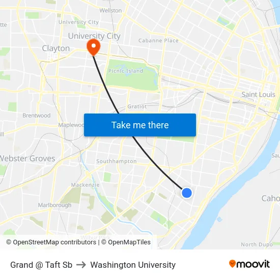 Grand @ Taft Sb to Washington University map