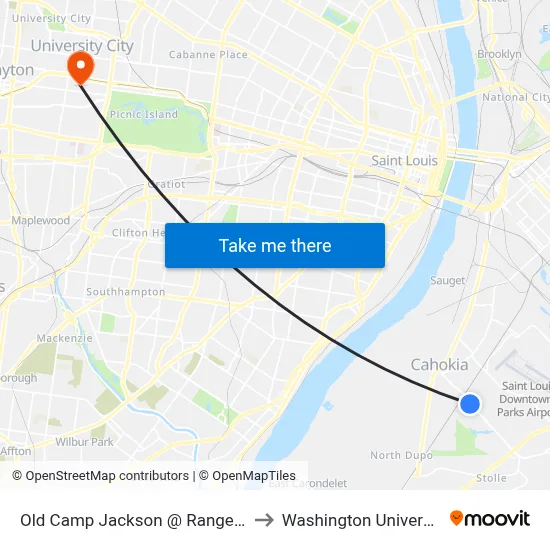 Old Camp Jackson @ Range Eb to Washington University map