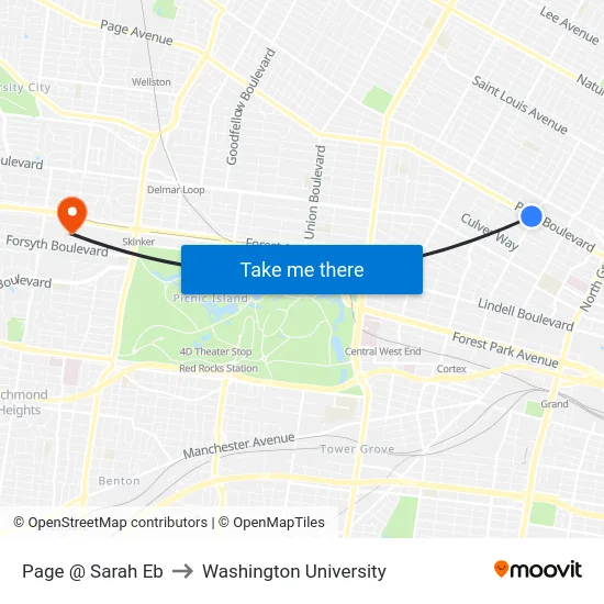 Page @ Sarah Eb to Washington University map