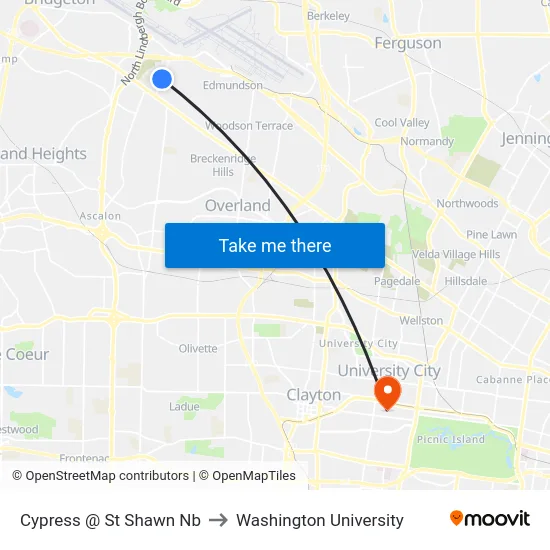 Cypress @ St Shawn Nb to Washington University map