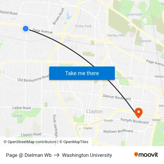 Page @ Dielman Wb to Washington University map