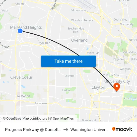 Progress Parkway @ Dorsett Eb to Washington University map