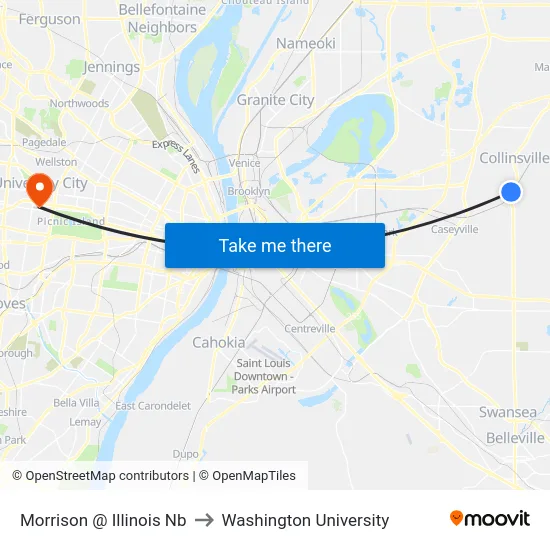 Morrison @ Illinois Nb to Washington University map