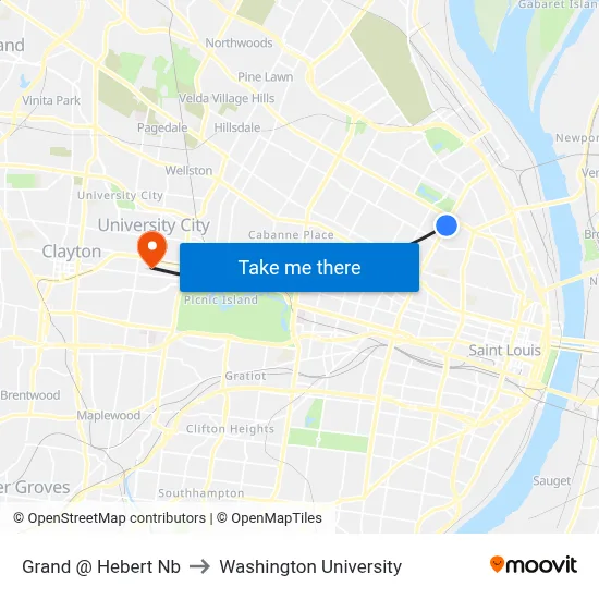 Grand @ Hebert Nb to Washington University map