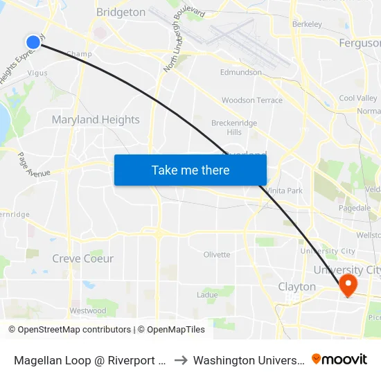 Magellan Loop @ Riverport Nb to Washington University map