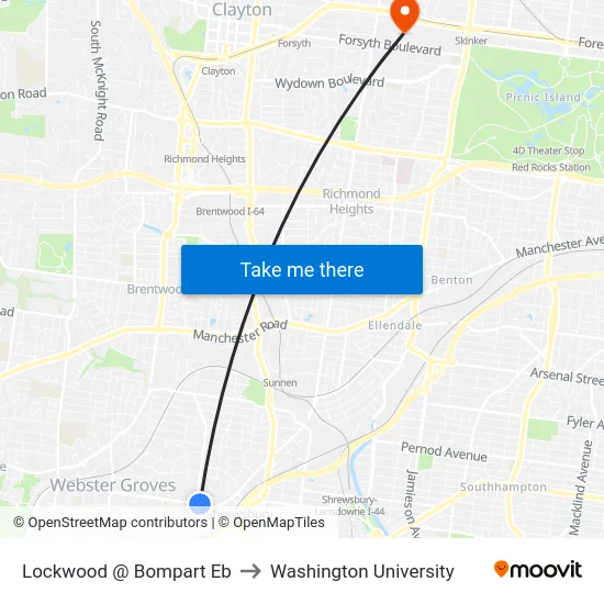 Lockwood @ Bompart Eb to Washington University map