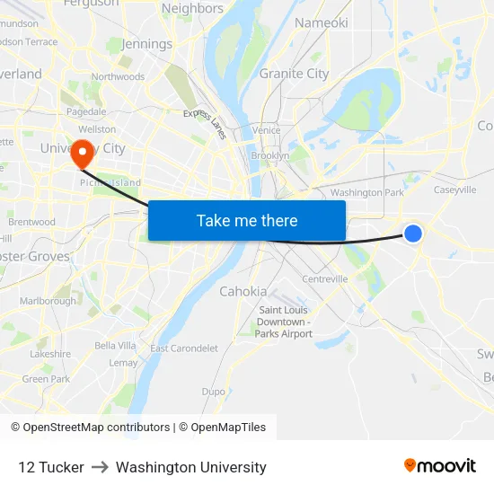 12 Tucker to Washington University map