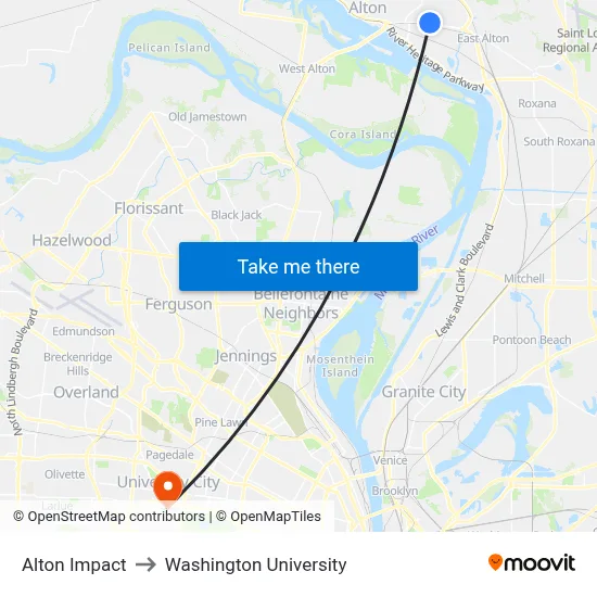 Alton Impact to Washington University map