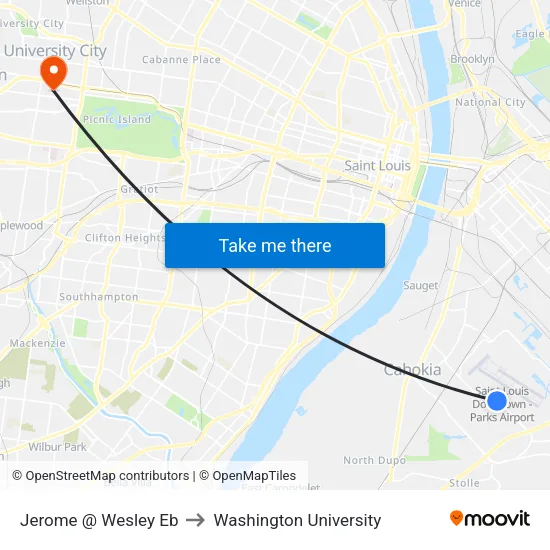 Jerome @ Wesley Eb to Washington University map