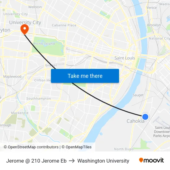 Jerome @ 210 Jerome Eb to Washington University map