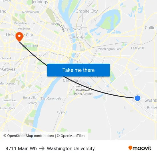 4711 Main Wb to Washington University map