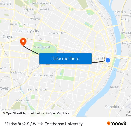 Market8th2 S / W to Fontbonne University map