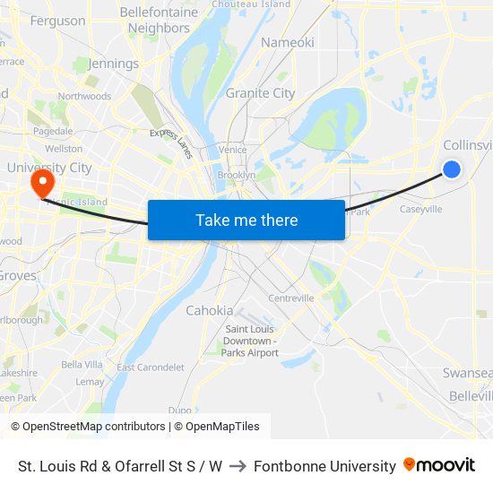 St. Louis Rd & Ofarrell St S / W to Fontbonne University map