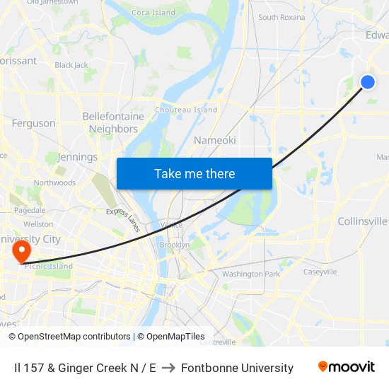 Il 157 & Ginger Creek N / E to Fontbonne University map