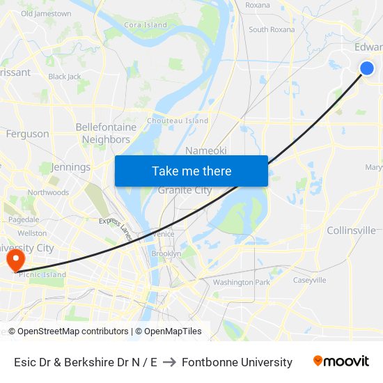 Esic Dr & Berkshire Dr N / E to Fontbonne University map