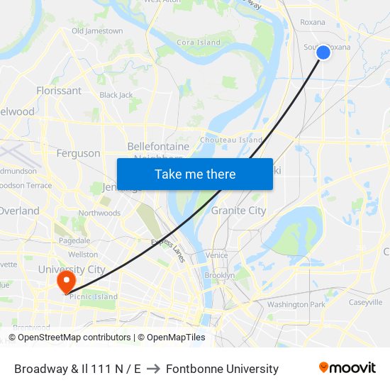 Broadway & Il 111 N / E to Fontbonne University map