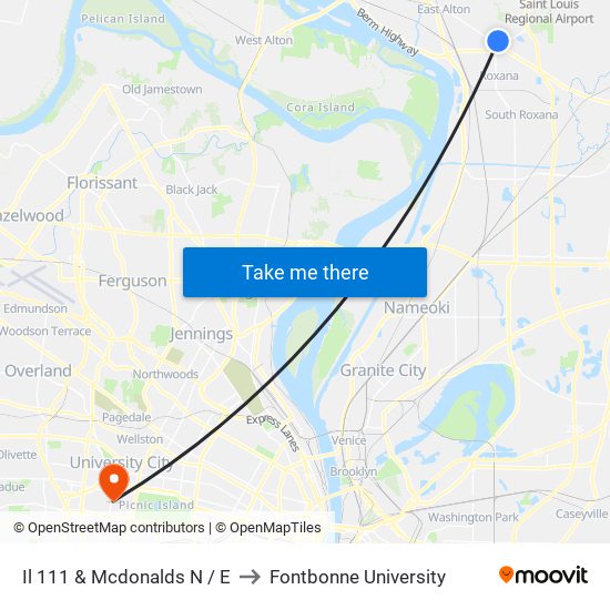 Il 111 & Mcdonalds N / E to Fontbonne University map