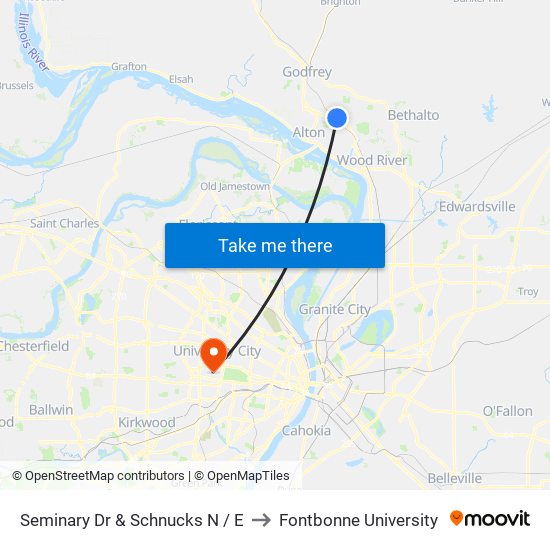 Seminary Dr & Schnucks N / E to Fontbonne University map