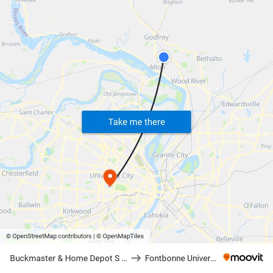 Buckmaster & Home Depot S / W to Fontbonne University map