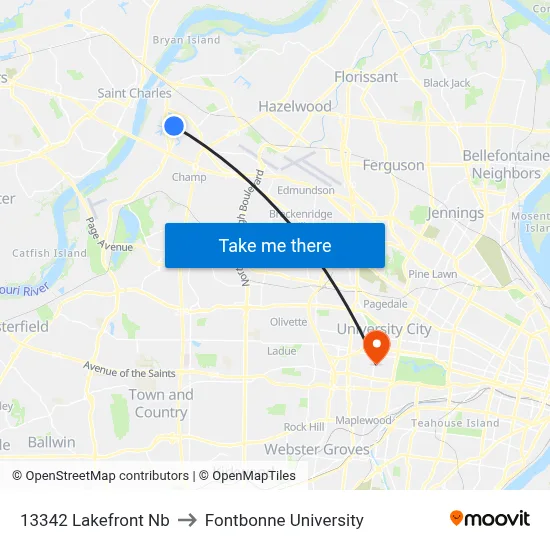 13342 Lakefront Nb to Fontbonne University map