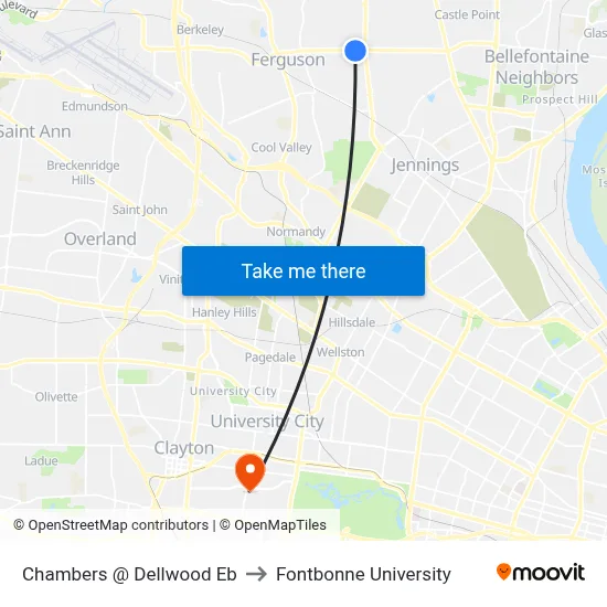 Chambers @ Dellwood Eb to Fontbonne University map
