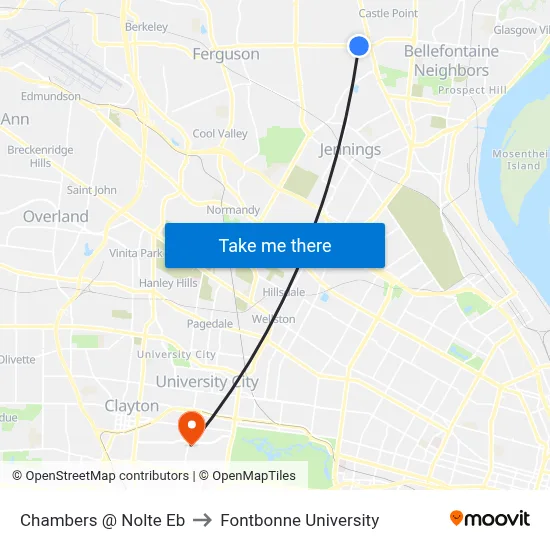 Chambers @ Nolte Eb to Fontbonne University map