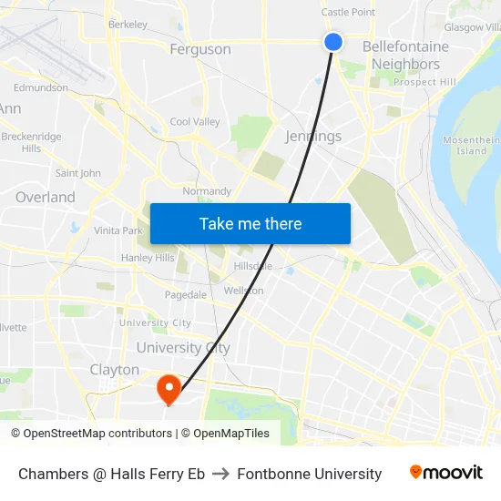 Chambers @ Halls Ferry Eb to Fontbonne University map