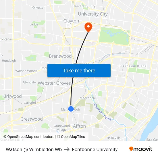 Watson @ Wimbledon Wb to Fontbonne University map