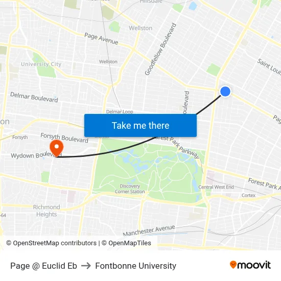 Page @ Euclid Eb to Fontbonne University map