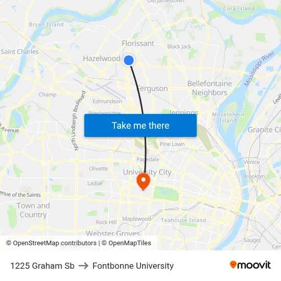 1225 Graham Sb to Fontbonne University map