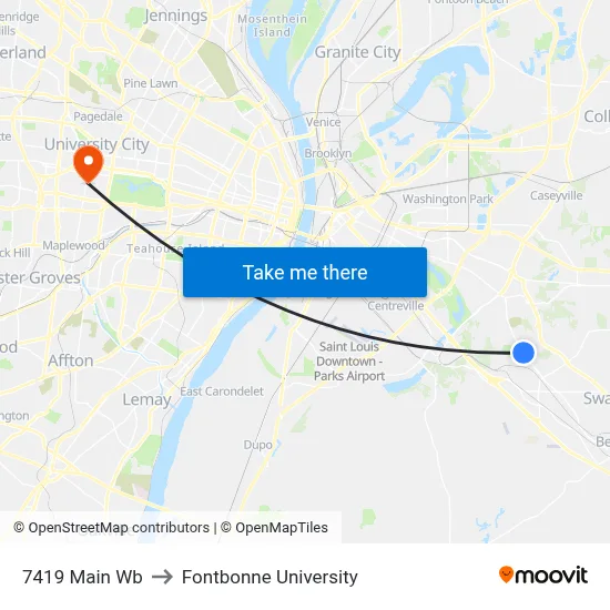 7419 Main Wb to Fontbonne University map