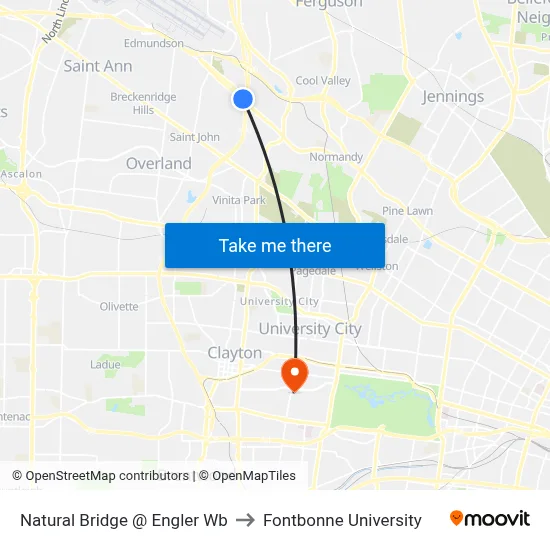 Natural Bridge @ Engler Wb to Fontbonne University map