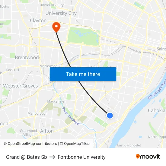 Grand @ Bates Sb to Fontbonne University map