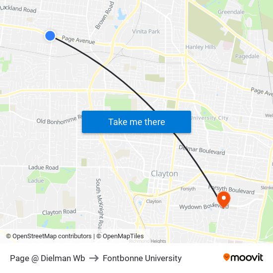 Page @ Dielman Wb to Fontbonne University map