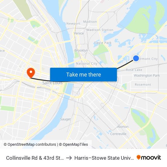 Collinsville Rd & 43rd St N / E to Harris–Stowe State University map