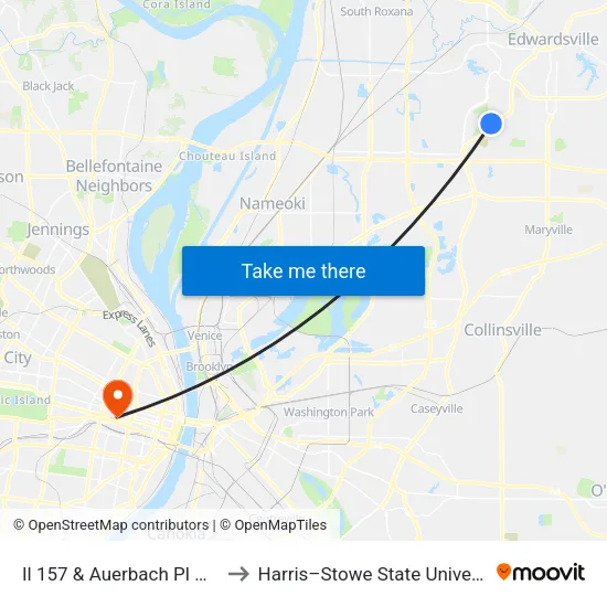 Il 157 & Auerbach Pl N / E to Harris–Stowe State University map