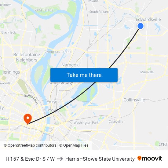 Il 157 & Esic Dr S / W to Harris–Stowe State University map