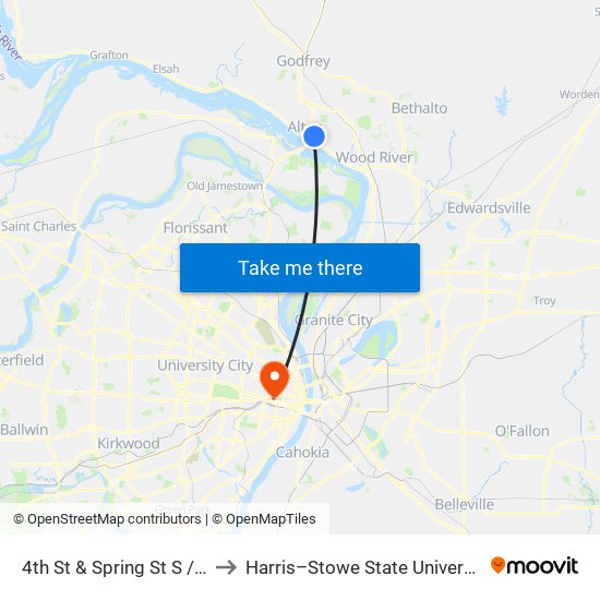 4th St & Spring St S / W to Harris–Stowe State University map