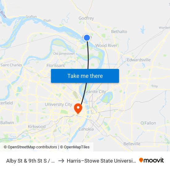 Alby St & 9th St S / W to Harris–Stowe State University map