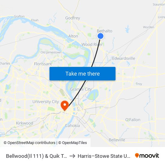 Bellwood(Il 111) & Quik Trip N / E to Harris–Stowe State University map