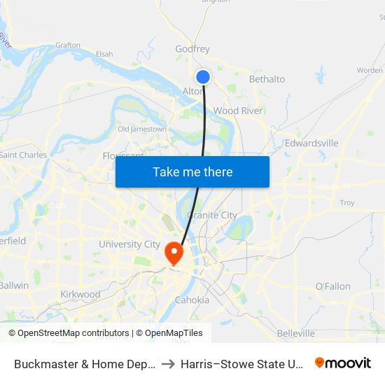 Buckmaster & Home Depot S / W to Harris–Stowe State University map