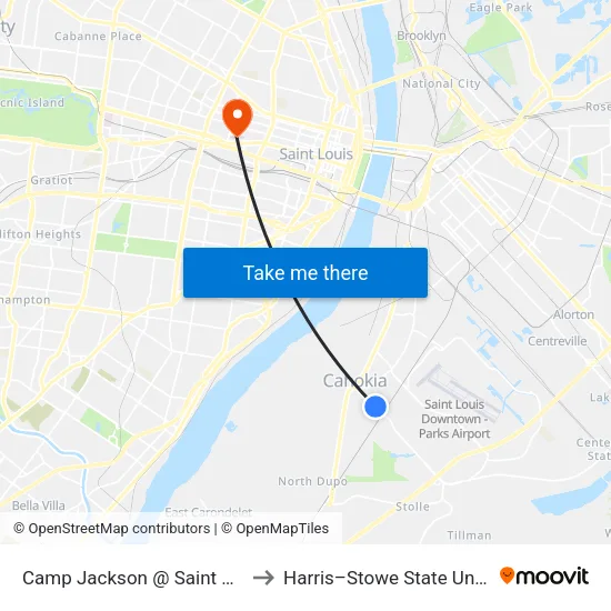 Camp Jackson @ Saint Paul Wb to Harris–Stowe State University map